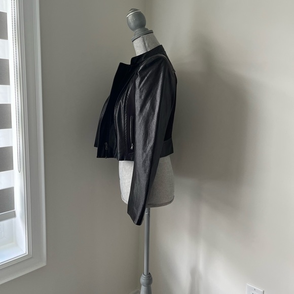 🇨🇦 Black Shiny Bomber Jacket ~ SIZE S 🖤 - Picture 3 of 7